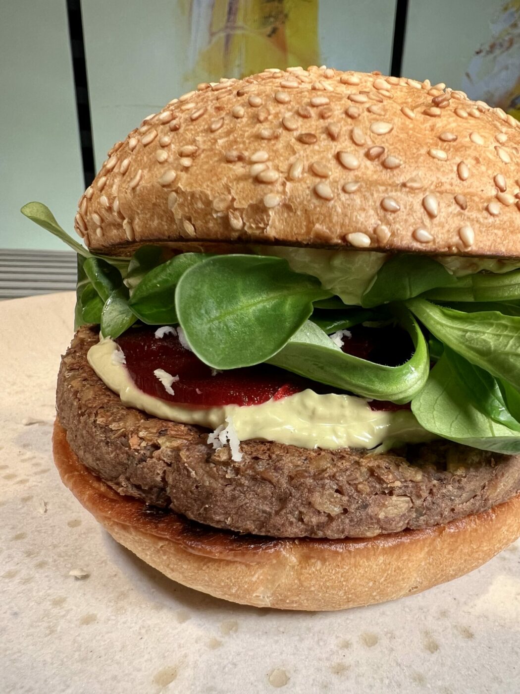 Saison Burger, Südsteirer Burger, Veganer Burger, Linsenlaibchen, Linsenpatty